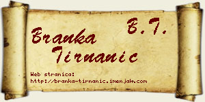 Branka Tirnanić vizit kartica